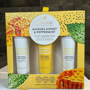 NWT Rata & Co Manuka Honey Peppermint Foot Pamper Trio Boxed Set